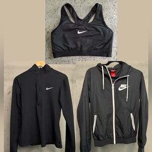 Nike Bundle | Sports Bra, 1/4 Zip Pullover, Windbreaker Jacket